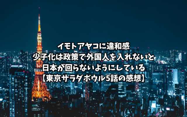 イモトアヤコに違和感・少子化は政策で外国人を入れないと日本が回らないようにしている【東京サラダボウル5話の感想】